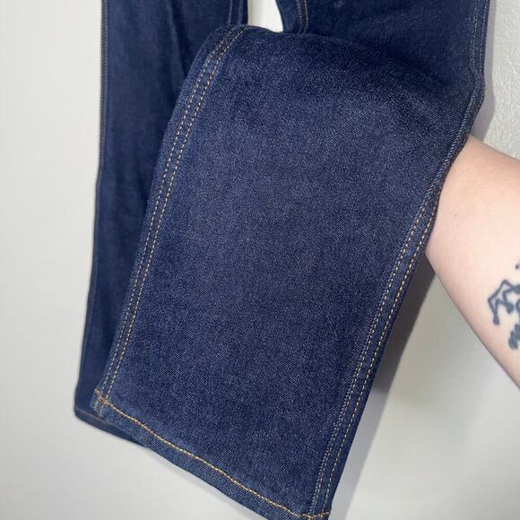 Kate Spade Denim Kick Flare Jeans Dark Wash Blue Size 24 Cropped Length - Picture 5 of 7